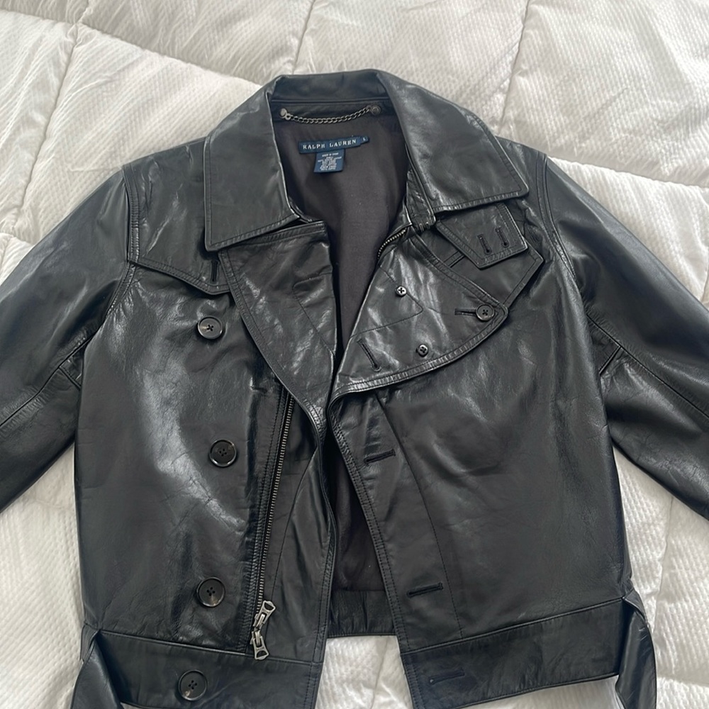 Ralph Lauren leather jacket size Large